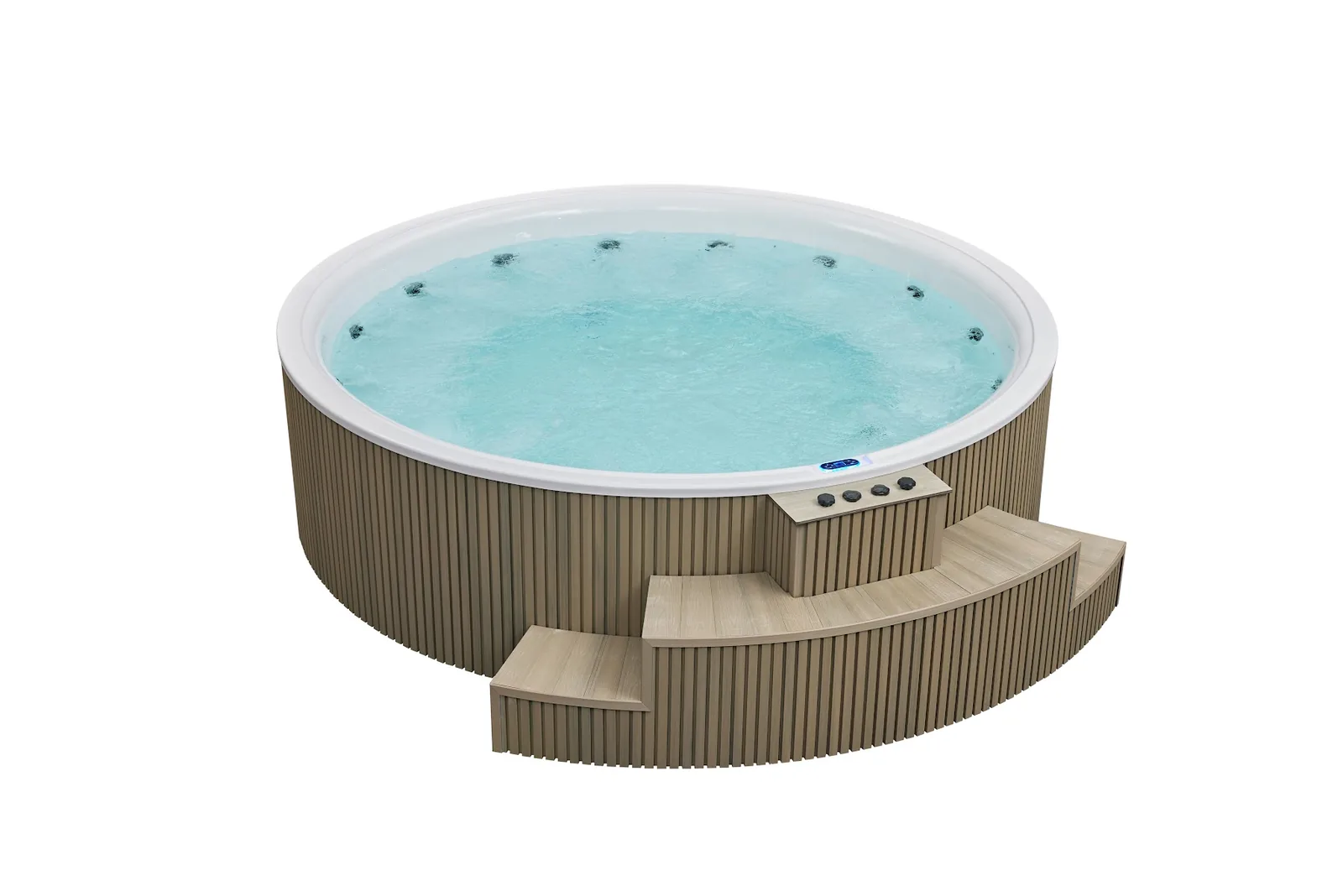 GRAND WHIRLPOOLS 380 – grösster runder XXL Whirlpool Ø 3,80 m mit 16 Düsen